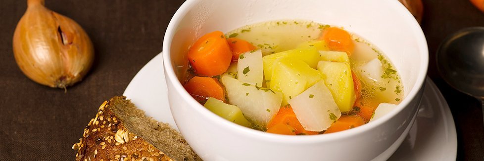 Eine Schüssel mit Gemüseeintopf.